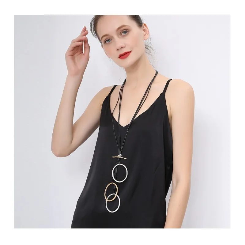 

Foreign Trade Jewelry Advanced Simple Niche Style Design Sense Pendant Necklace Women's Long Sweater Chain