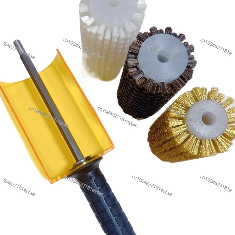 Ski Waxing Roller Brush Set Nylon Horsehair Copper Wire Brush for Polishing