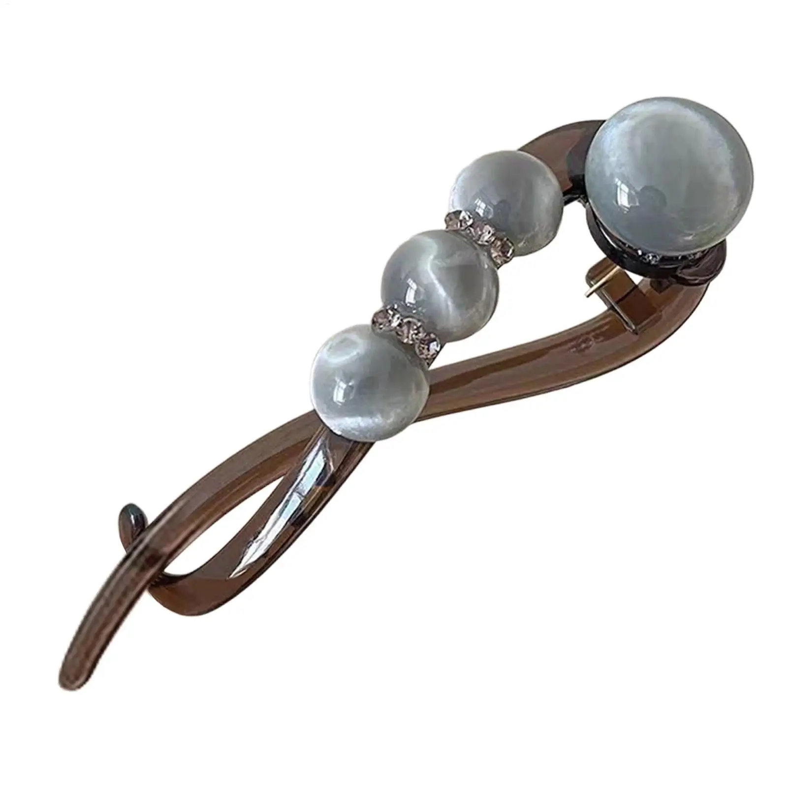 S Shape Elegant Twist Barrette Pearl Decor Non Slip Jaw Fashion Twist Clip Hair Barrettes Ponytail Holder Women Hair Accessories