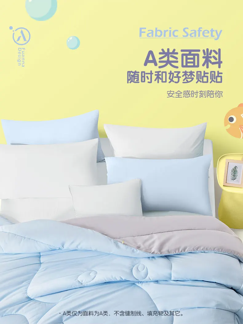 Pure Soybean Fiber Quilt All Season Thin Summer Comforter Machine Washable No Cover Needed Soft Warm Bedding