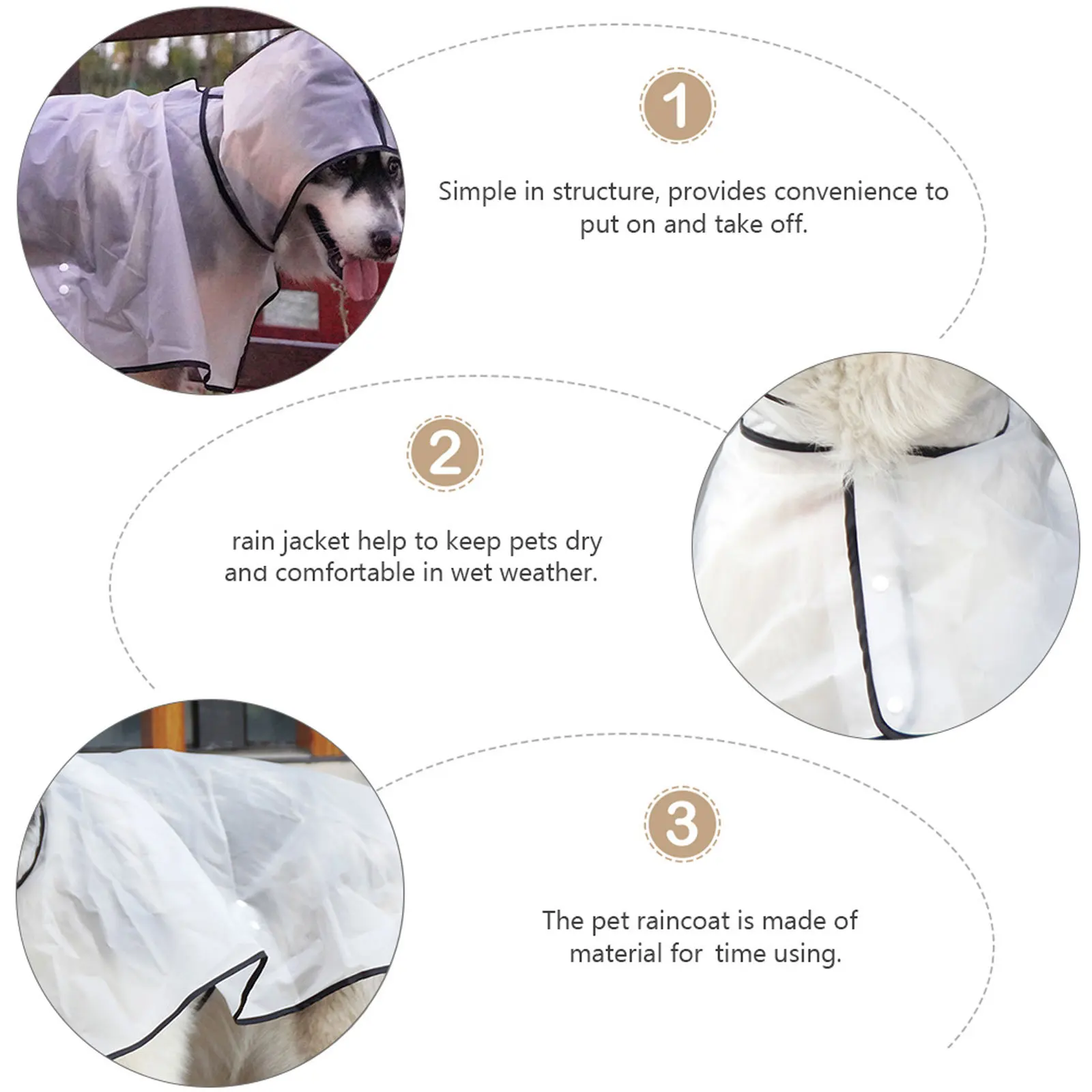 

1pc Pet Dog Raincoat Waterproof Poncho Outdoor Coats Hoodie Jacket PU Material Slicker Cloth Supply Dog Clothes Pet Wear