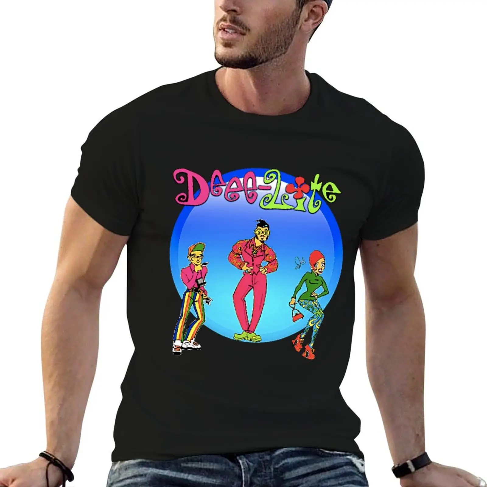 Camiseta DEEE-LITE ANIMATION BALL, camisetas de algodón para hombre, camisetas gráficas divertidas de algodón, paquete de camisetas