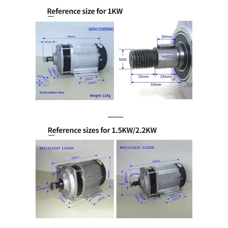 BM1418 Brushless DC Motor 48V 60V 500W 750W High Efficiency With Controller For Solar Power System Equipment DIY Kit High