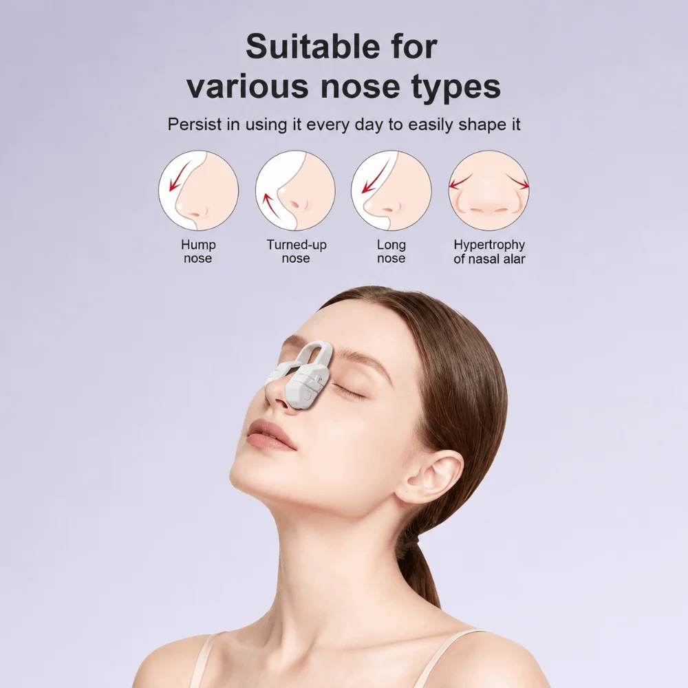 EMS Micro Current Nose Shaper Device Electric Clip Frame Raise Nose Bridge Nose Massage Gear Refine Nose Wing Pulse Mode