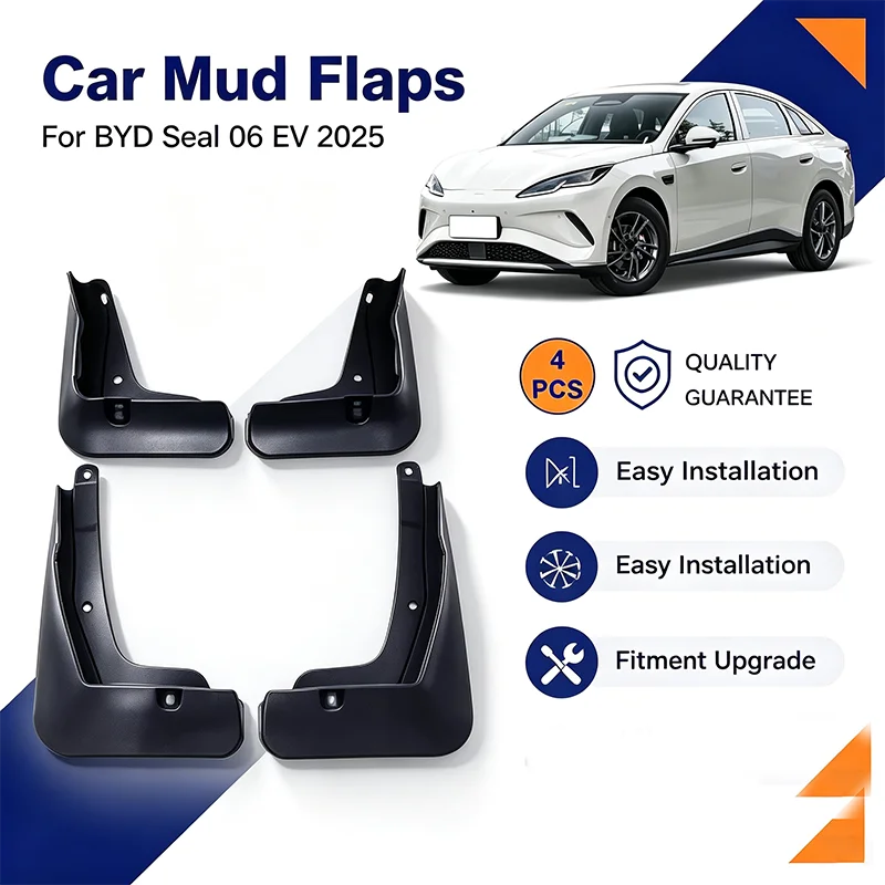 For BYD Seal 06 EV 2025 4Pcs Heavy Duty Mud Flaps Splash Guards Front Rear Wheel Fender Mudguards Car Exterior