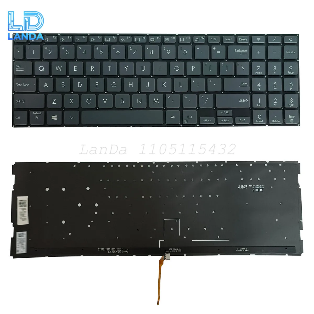 

Клавиатура для ноутбука Asus ZenBook Pro 15 UX535 черная с подсветкой в США