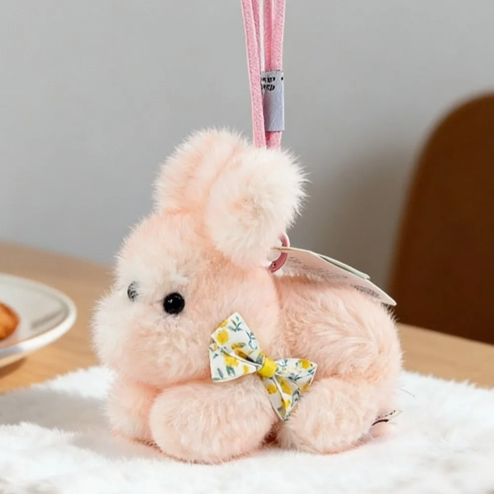 Nuevo Mini Llavero de Conejo, Accesorios para Bolsos, Colgante Suave de Conejo, Conejo Regordete Acostado