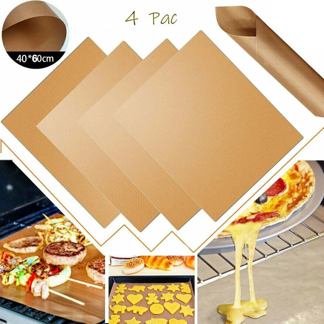 4 sztuk non-stick Grill mata 60X40 Cm papier do pieczenia gotowanie Grill arkusz narzędzia kuchenne dla Grill gazowy węgiel folia do smażenia