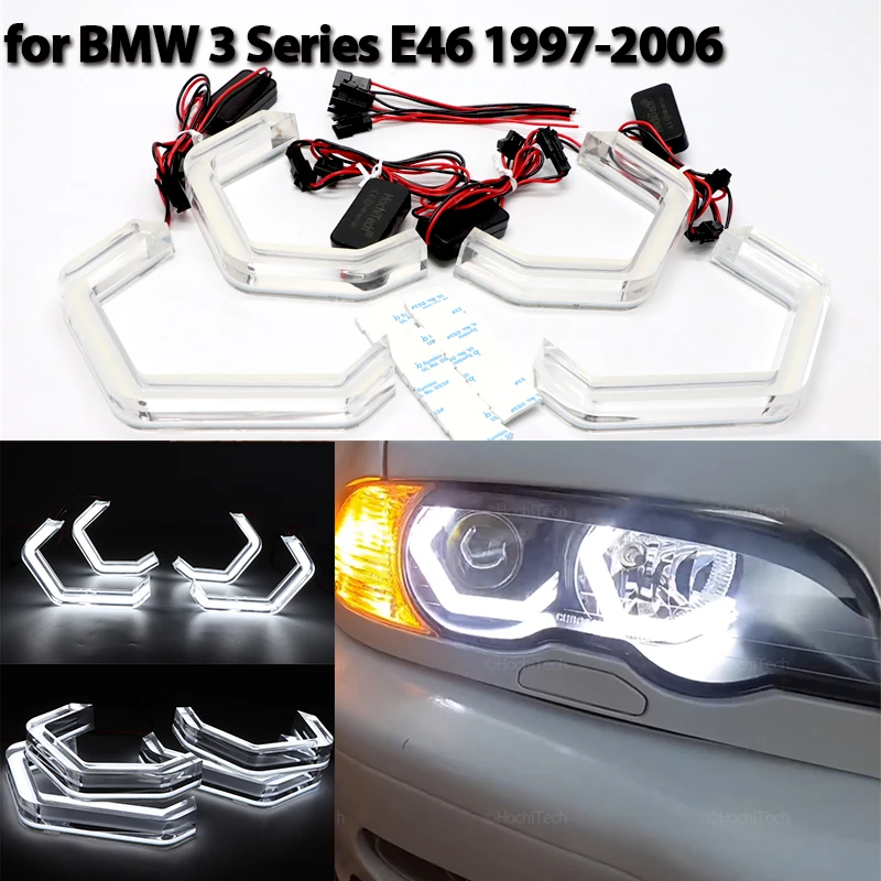 

LED Crystal Angel Eyes M4 Style DRL Rings for BMW 3 Series E46 316i 318i 320i 323i 325i 328i 330i 318d 329d 339d 1997-2006