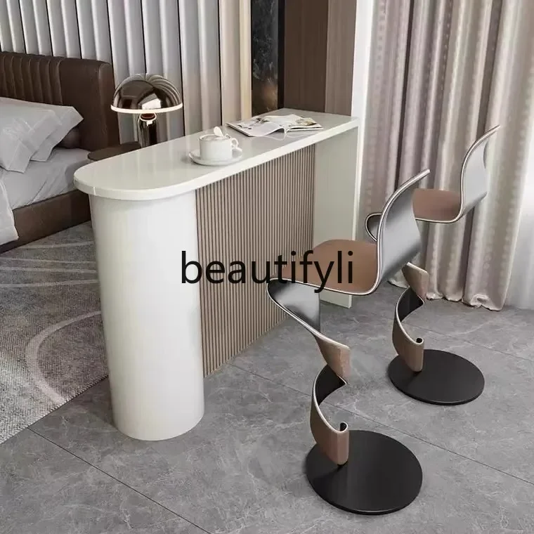 

Creative designer S-shaped personalized S-shaped high stool casual single chair stainless steel backrest bar chair4593