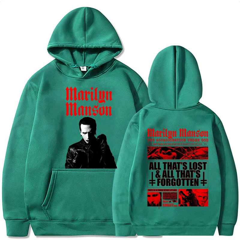 2025 Marilyn Manson Hoodie Print Pullovers Unisex Fashion Casual Tour 2025 Hoodie Y2K Sweatshirt Autumn Unisex Long Sleeve Stree