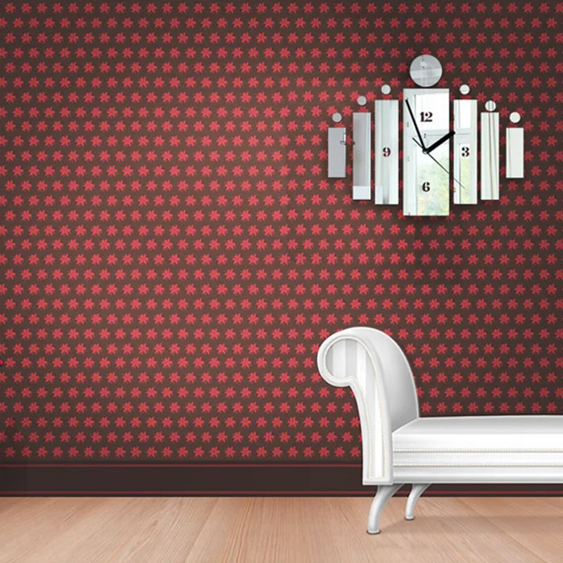 Creative กระจกอะคริลิคนาฬิกาห้องนั่งเล่นตกแต่งบ้านห้องนั่งเล่นสติ๊กเกอร์ติดผนังนาฬิกา