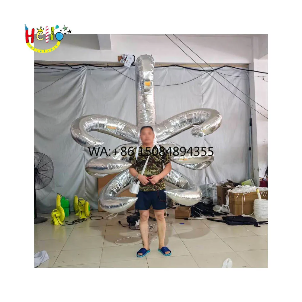 Customized Inflatable Walking Costume Silver Inflatable Modelling Parade Costume
