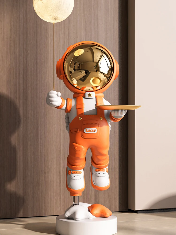 Home Decor Astronaut Statues Tray Storage Rack Art Ornaments Nordic Living Room Large Welcome Sculptures Floor Decor Figurines