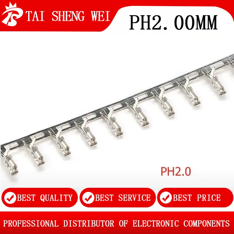 500PCS per reel PH2.0mm spring terminals crimp connectors phosphor bronze wire terminals spring pins PH-T pitch 2MM