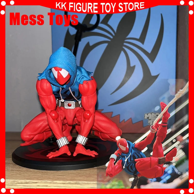 En stock: Figura de acción de anime de Spiderman, modelo de decoración, traje de batalla azul de Spiderman, Héroe Escarlata, Scarlet Spider-Man, Mess Toys