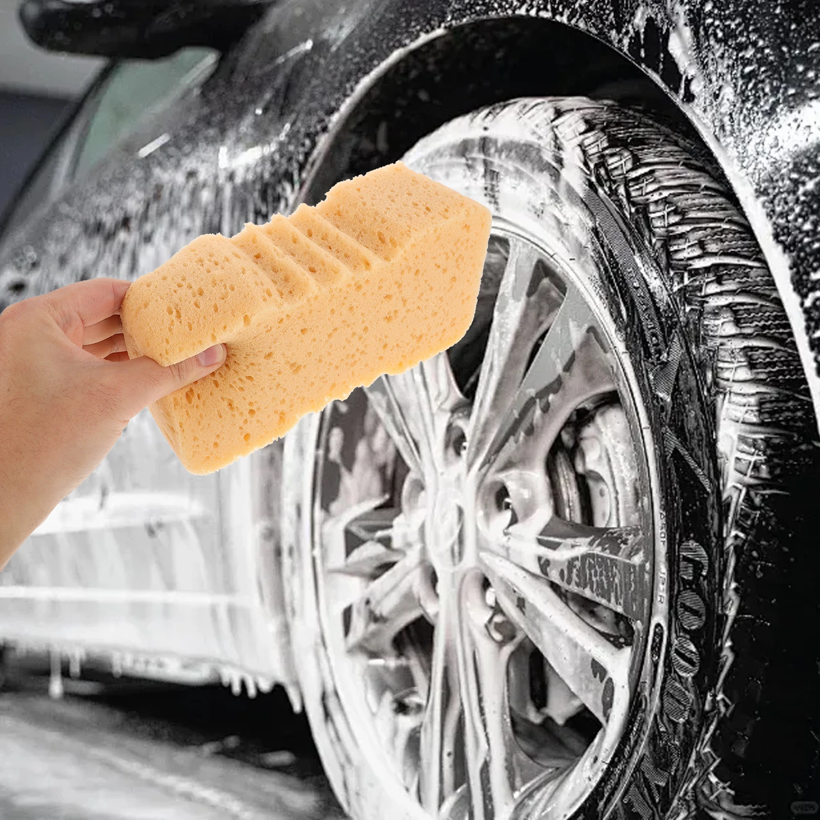 

2pcs Wash Density Cleaning Tool Large Size for Body Furniture Car Wash Pads Household Car Wiping Sponge Sponge