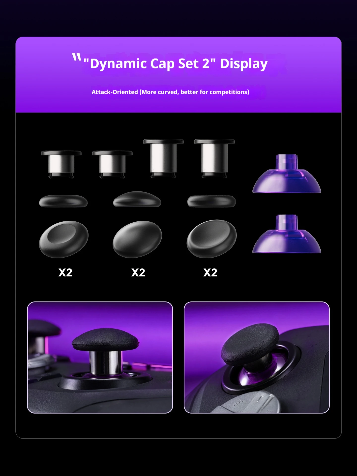 Oficjalny zestaw akcesoriów do kontrolera Leadjoy Xeno plus: specjalne joysticki, dynamiczne nakładki na joysticki nr 1 i nr 2 dla lepszej jakości doświadczenia gry. — zdjęcie produktu 5