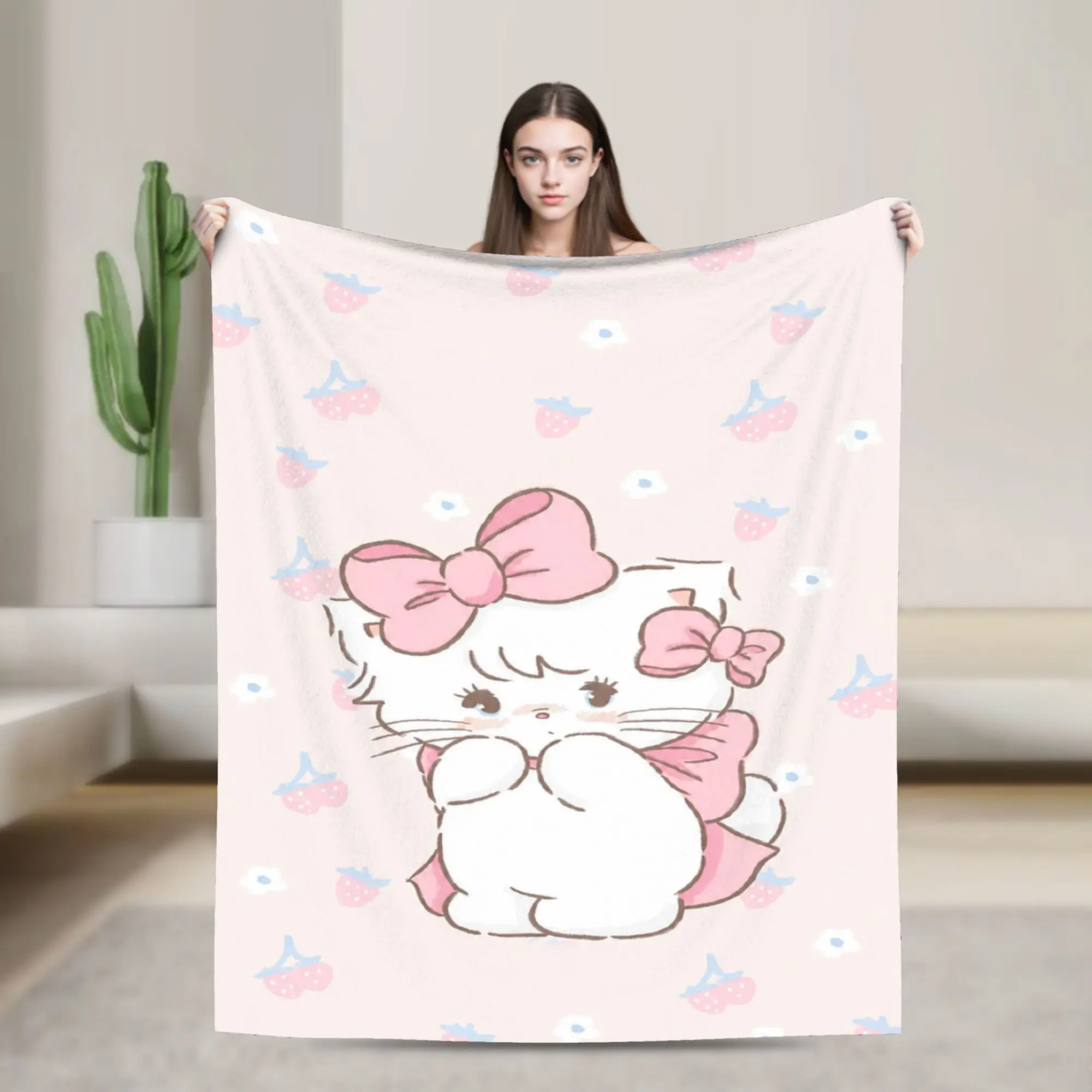 pink cartoon Mikko Mousse  Blanket Multi-size Super Soft Cozy  Throw Blankets for Couch Sofa and Bed