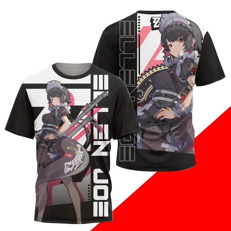 

2025 Men's T-Shirt Game Zenless Zone Zero Ellen Joe 3D Print Kid Cosplay Anime Tee Men Women Short Sleeve O-Neck T-Shirt Y2K Top