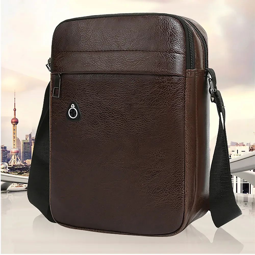 

Shoulder Crossbody Outdoor Zipper For Phone Men Man Single-shoulder Sling Bags Bags Travel Veganleather Bag Bag Male Flap