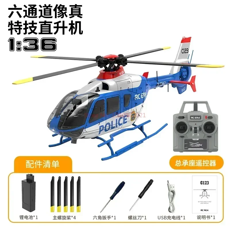 Remote Control Helicopter 6-Channels Rc C123 Simulated Aircraft Model with True Channel Dual Brushless Direct Drive Toy Gift