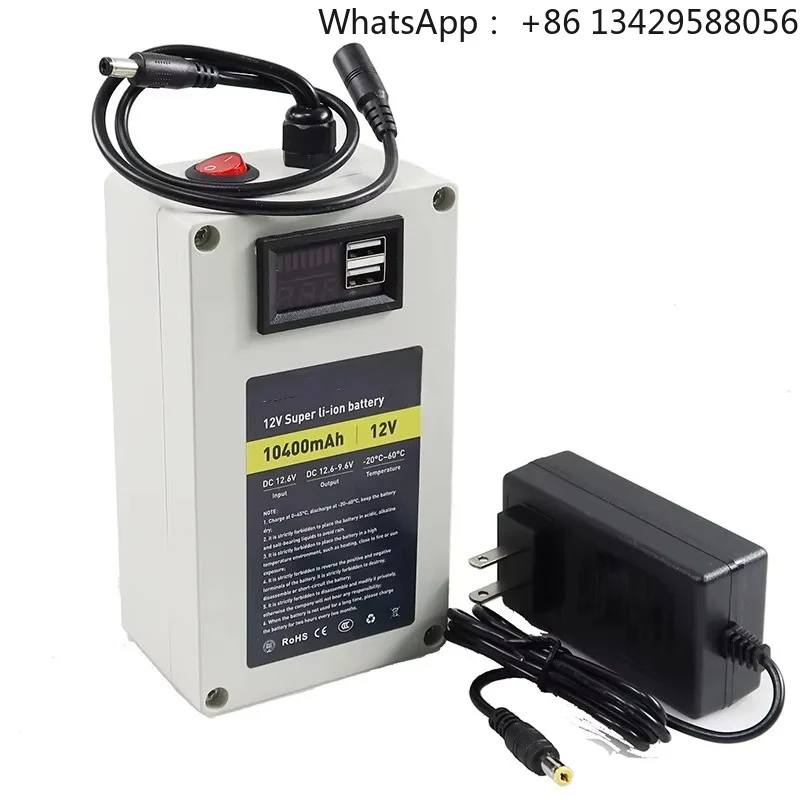 A 30A 40A Li-Ion Portable Rechargeable DC1210A 10400mAh Battery Pack LED Light With USB for Outdoor Power Supply Home