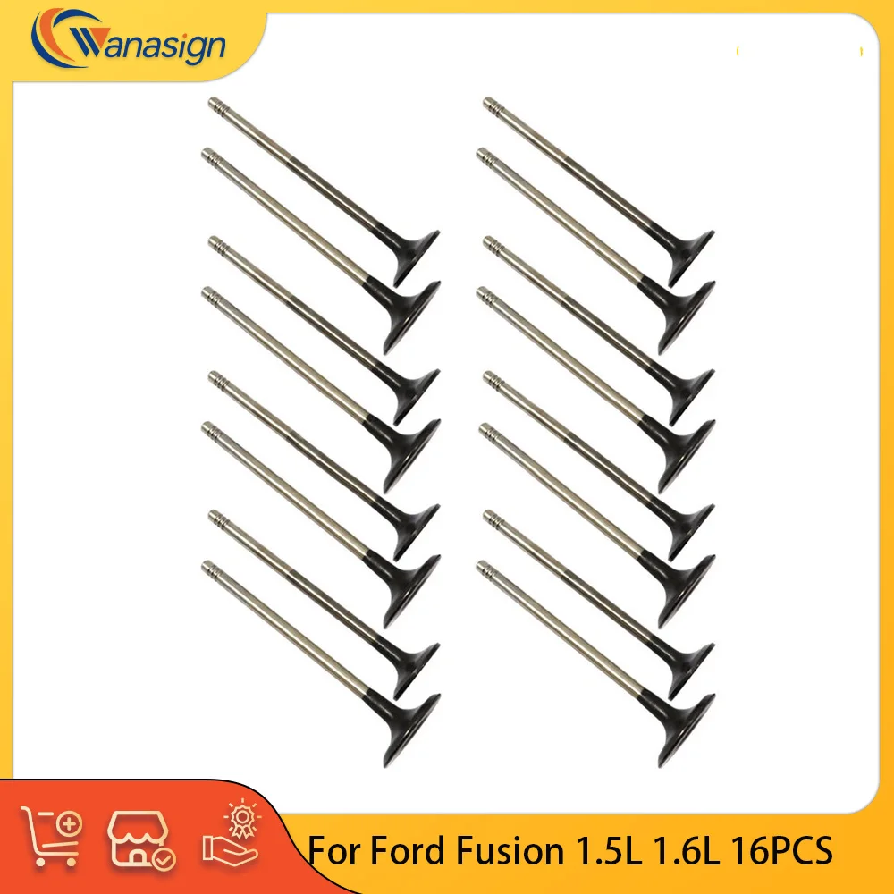 Engine Parts Intake Exhaust Valve Set Fit 1.5 1.6 L L4 Gas For 2013-2017 Ford Fusion 1.5L 1.6L 16PCS BM5Z-6505-B