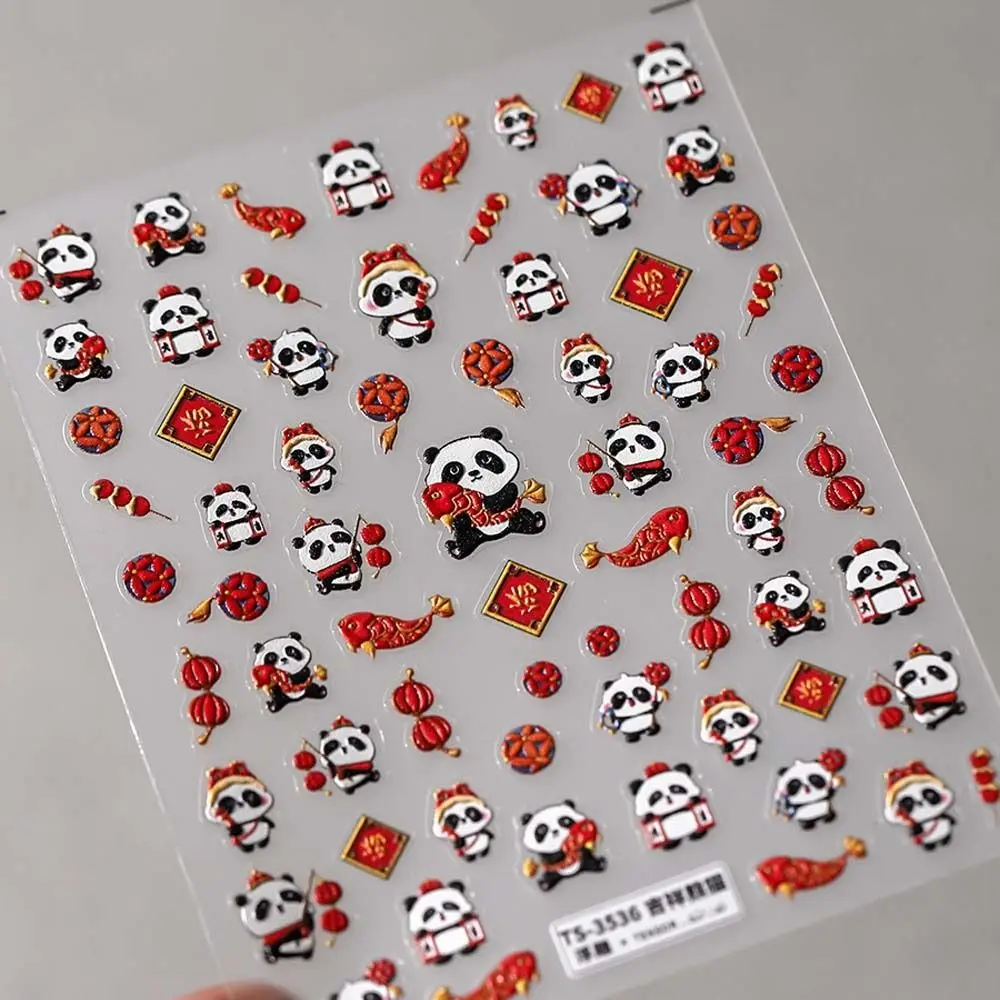 

Chinese New Year Panda Panda Nail Stickers Persimmon Nail Accessories Panda Nail Decals Manicure Ornaments Red Color