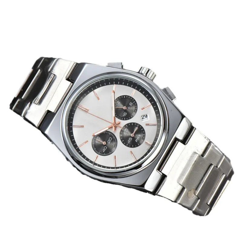 ​ ​ 2025 ساعة كرونوغراف فاخرة للرجال حركة كوارتز 6 أقراص فرعية يدوية من الفولاذ المقاوم للصدأ كريستال الياقوت مقاومة للماء 100 متر