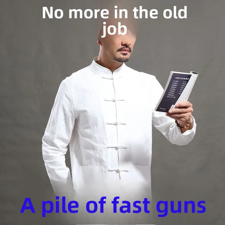 

Мужская традиционная китайская куртка Ханьфу с длинными рукавами из хлопка, молодежная монашеская одежда для среднего и пожилого возраста