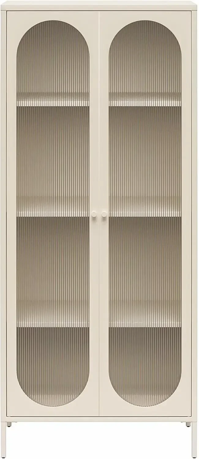 Door Accent Cabinet with Fluted Glass