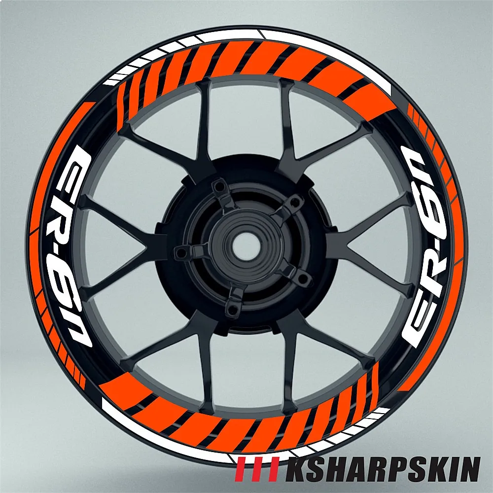 Multiple Color Motorcycle Tire Wheel Rim Stripe Decals Sticker for KAWASAKI ER-6N