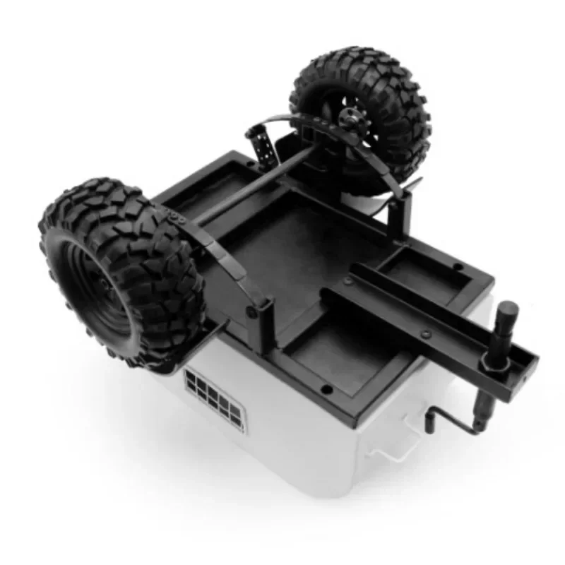 Simulation Metal White Trailer with Box for 1/10 RC Crawler Car Traxxas TRX4 Defender AXIAL SCX10 RC4WD RTG KM Accessories