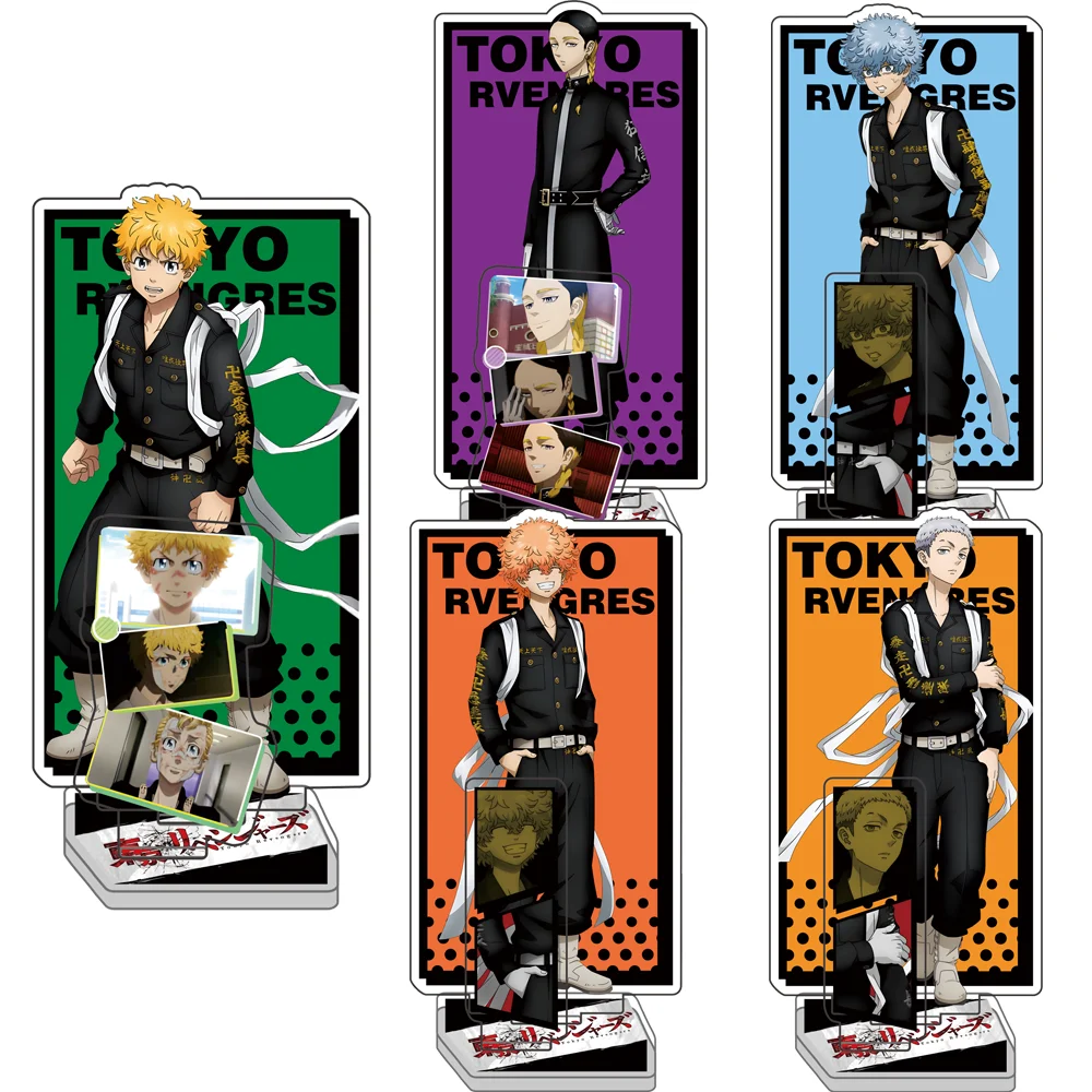 New Cute Hot Keychain Tokyo Revengers Anime Figure MIKEY Takashi Keisuke Draken Acrylic Stand Model Collection Decorative Orname