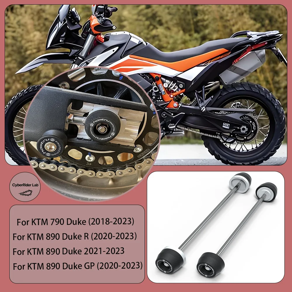 

For KTM DUKE R/GP 790/890 2018-2023 Wheel Spindle Anti-Crash Guards - Motorcycle Anti-Fall Protection Accessories​​