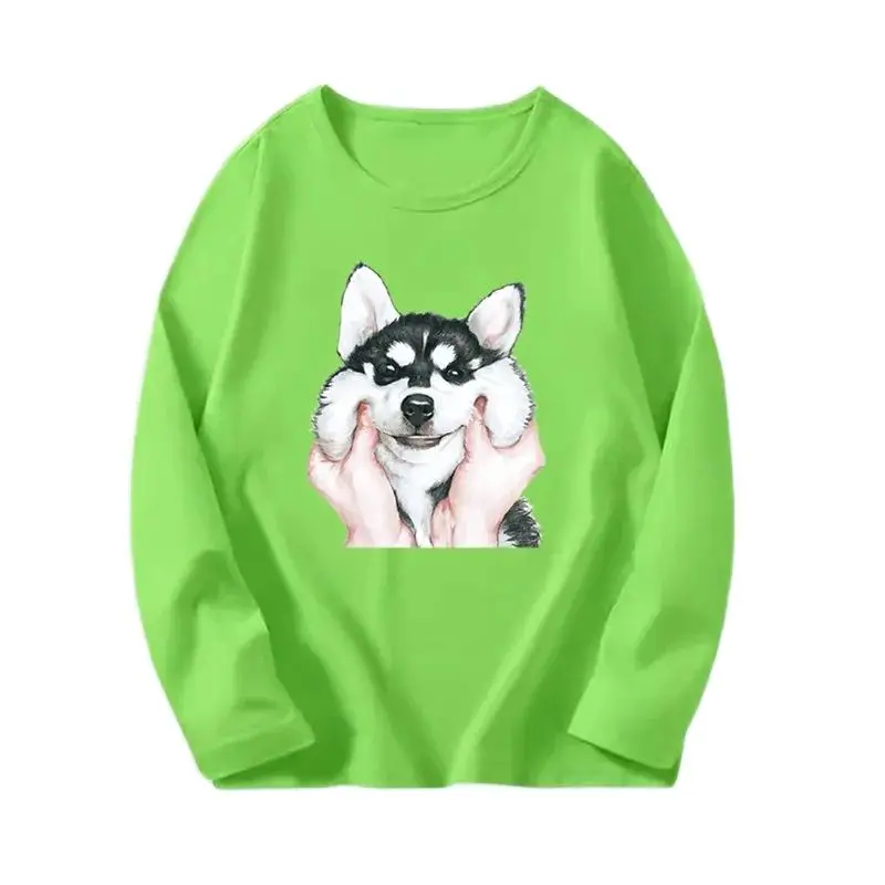 

Cute Animal Husky Dog Printed Tshirt Kids Fashion O-Neck Tee Clothes Fashion Breathable T Shirts Casual Crewneck Brand Tops