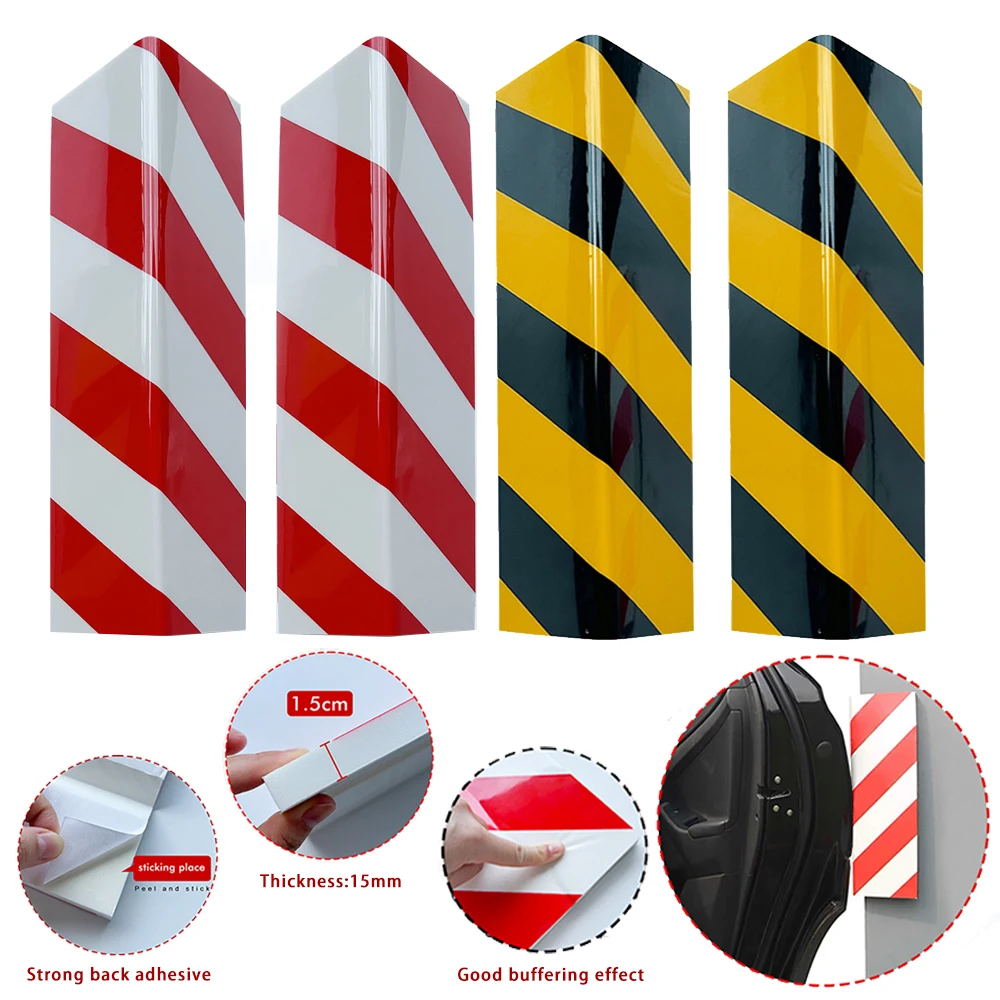 4PCS Set Garage Car Door Protector Wall Corner Bumper Guard Foam Block For Parking Spaces Warehouses Protecte Bump Warning Sign