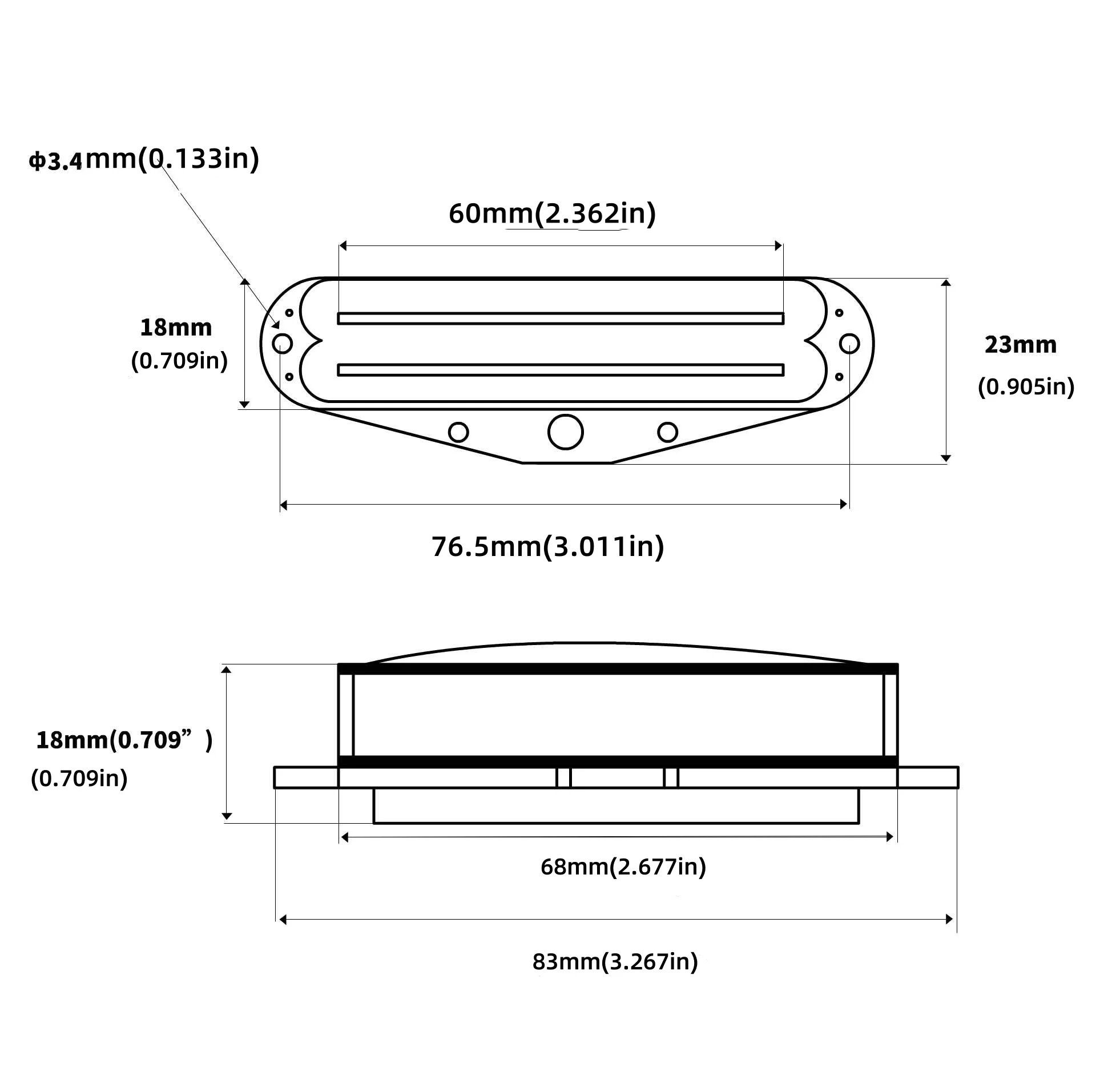Phrilam Pro ST ثنائي ملف واحد الحجم لاقط هامبوكر صغير تشويه فائق للجيتار الكهربائي طراز Strat 6.1/9.0/13K #6