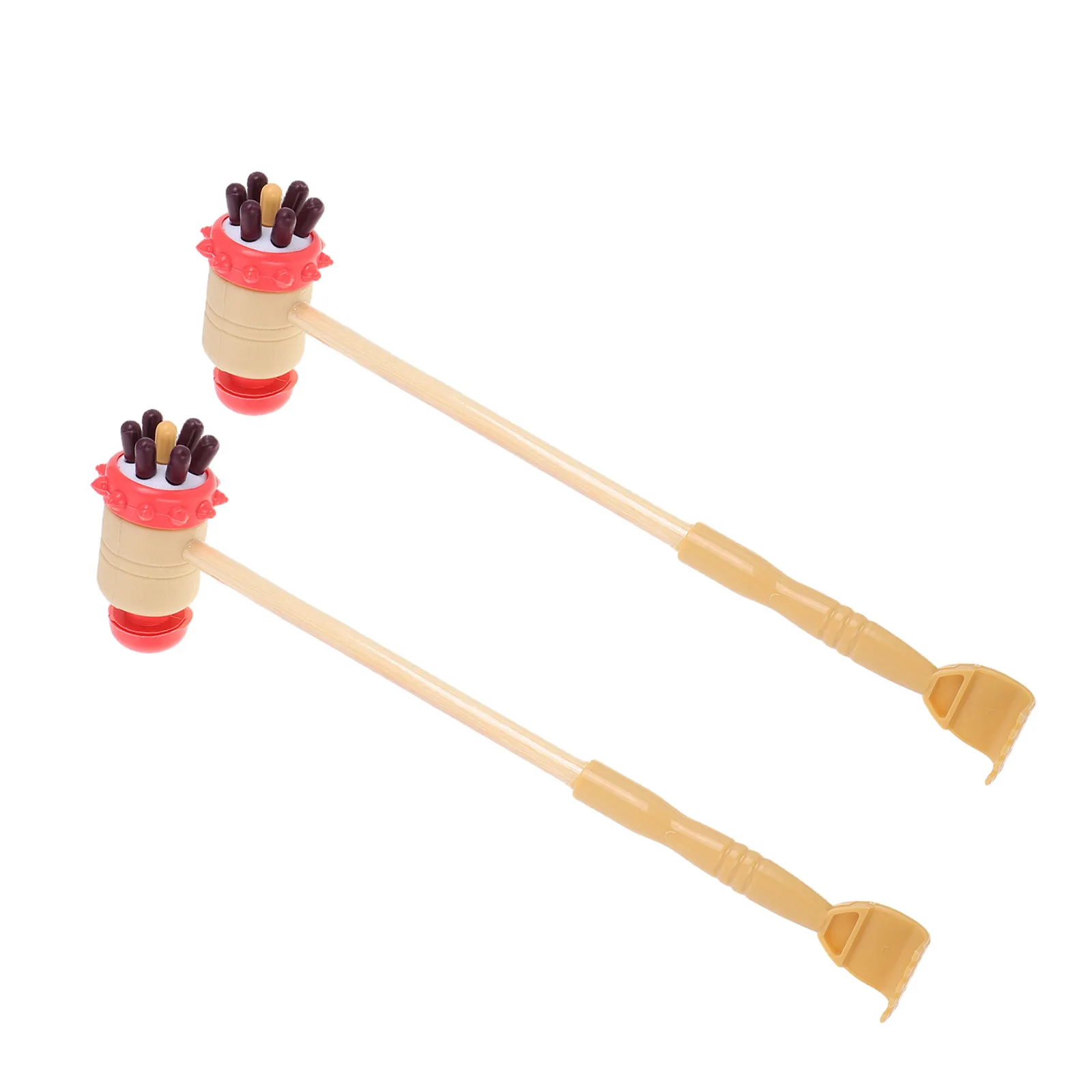 

Набор из 2 деревянных массажных молотков для спины, снятия усталости поясницы, глубокого расслабления мышц, портативный ручной массажер