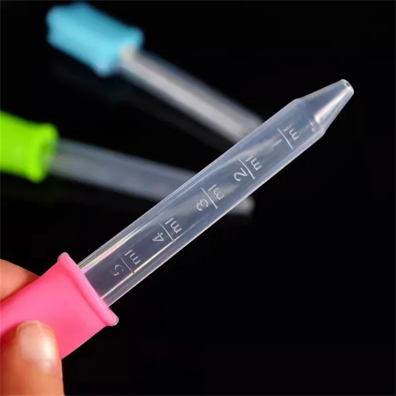 5/10/20PCS Random Color 5ml Silicone Dropper Feeding Medicine Liquid Eye Ear Pipette Dropper Pipette School Lab Experiment Tool