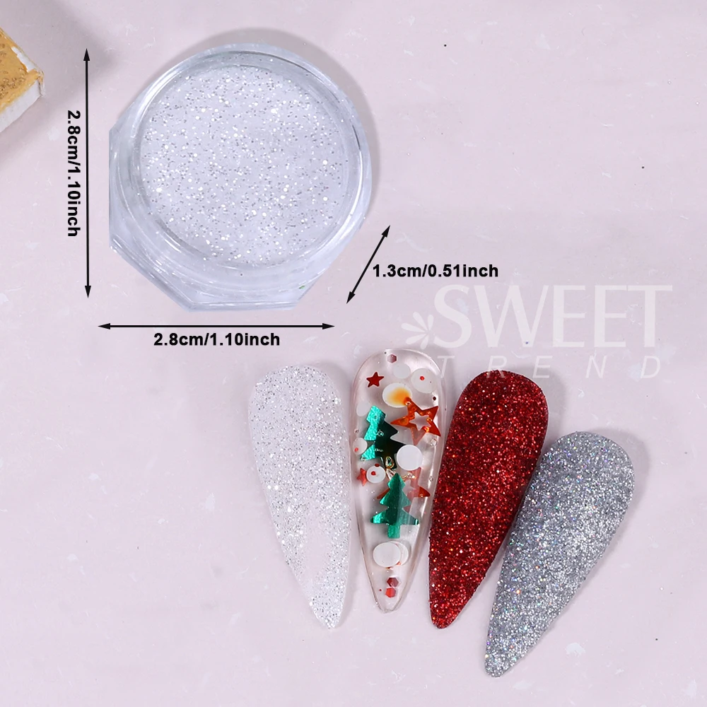 6/12 stücke Weihnachten Rot Goldene Nail art Glitter Pulver Holographische Design Glänzende Nagel Glitter Staub Pigmente Maniküre Dekorationen