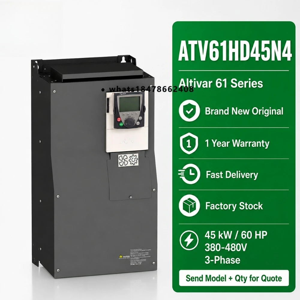 Original New ATV61HD45N4 Variable Frequency Drive Inverter 45kW 60HP 380V-480V Industrial Process Automation AC Motor Drive