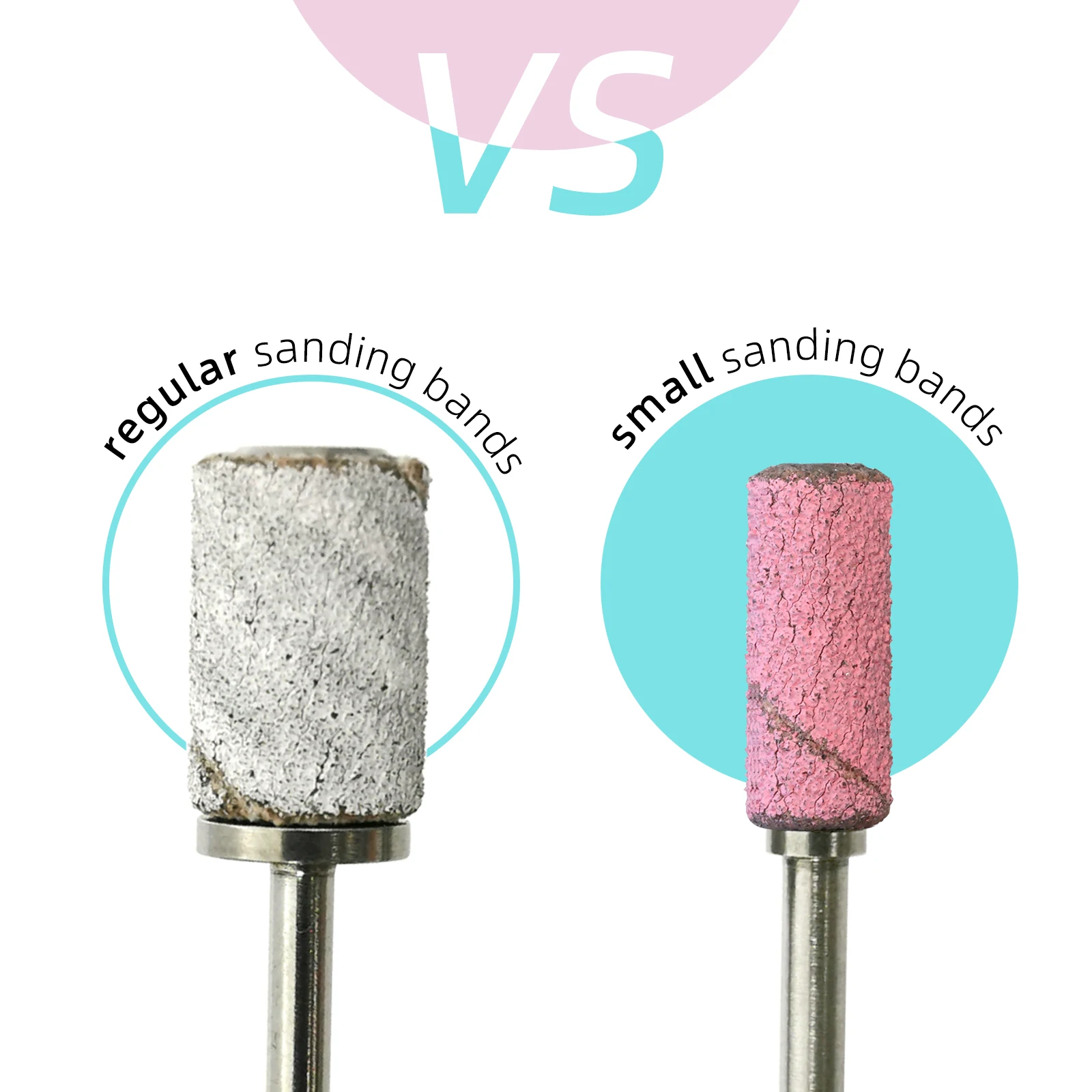 HYTOOS 3mm Small Sanding Bands for Nail Drill Mini Sand Band File Polishing Nails Cuticle Clean No Stainless Steel Mandrel Bit