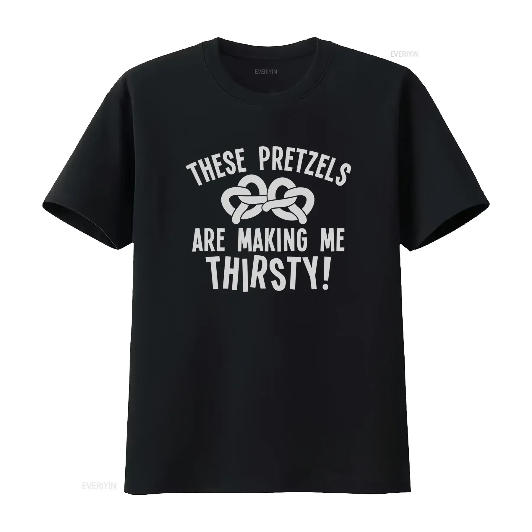 These Pretzels Are Making Me Thirsty Mens Funny Pop Culture T Shirt vintage Washed designer clothes graphic Versatile Casual