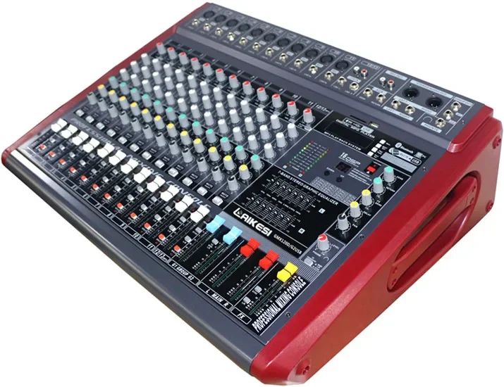 

16DSP Professional Audio Powered Mixer 11 Mono + 1 Stereo 350WX2/4R Power Mixer USB Connectivity for Live Events, Concerts