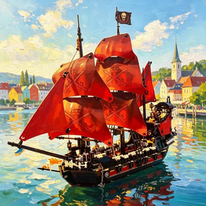2026 Trend MOC building blocks sea movie pirate sailing model assembly kit high-quality granular educational gift toys