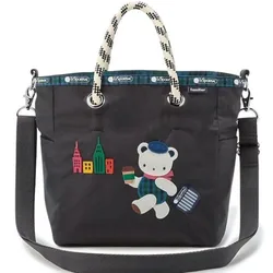 Familiar Family Embroidered Bear Bag Hand-held Crossbody Shoulder Exquisite High-Looking Waterproof Boys and Girls Commuting Bag