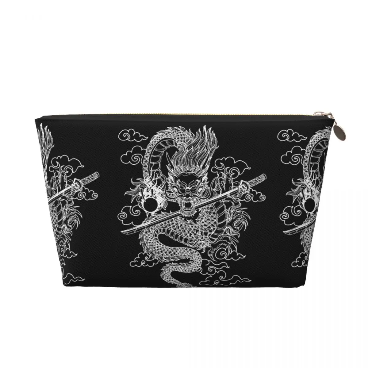 Custom Chinese Dragon Toiletry Bag  Japanese Oriental Mythical Cosmetic Makeup Organizer Ladies Beauty Storage Dopp Kit Box