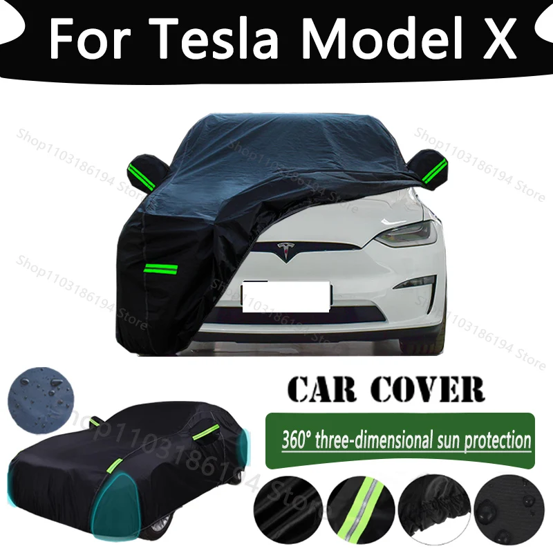 

For Tesla Model X Outdoor Protection Full Car Cover Snow Covers Rainwater Sunshine Dustproof Scratches Car Cover